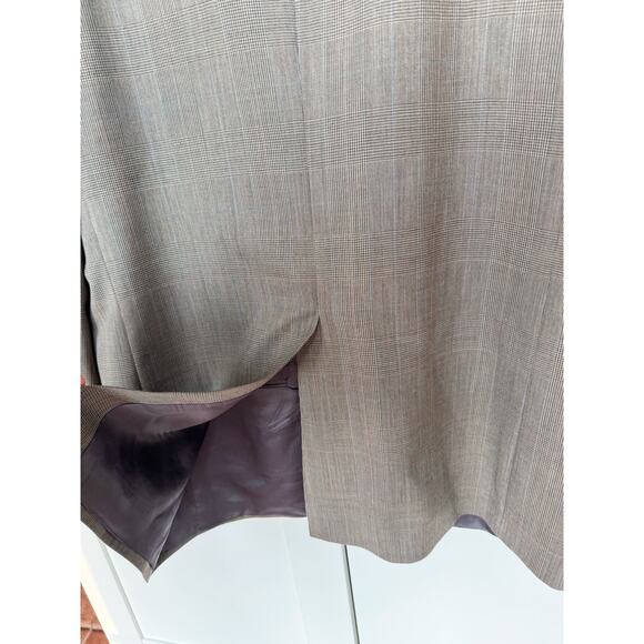 Lands End Mens Size 46L Multicolored Plaid wool Suit Jacket Sport Coat Blazer - Picture 7 of 16